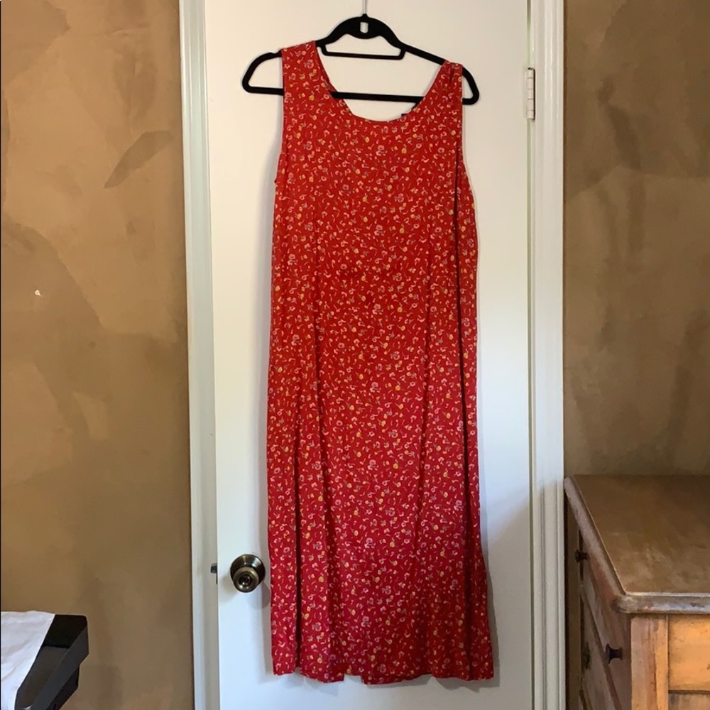 Vintage floral midi tank dress